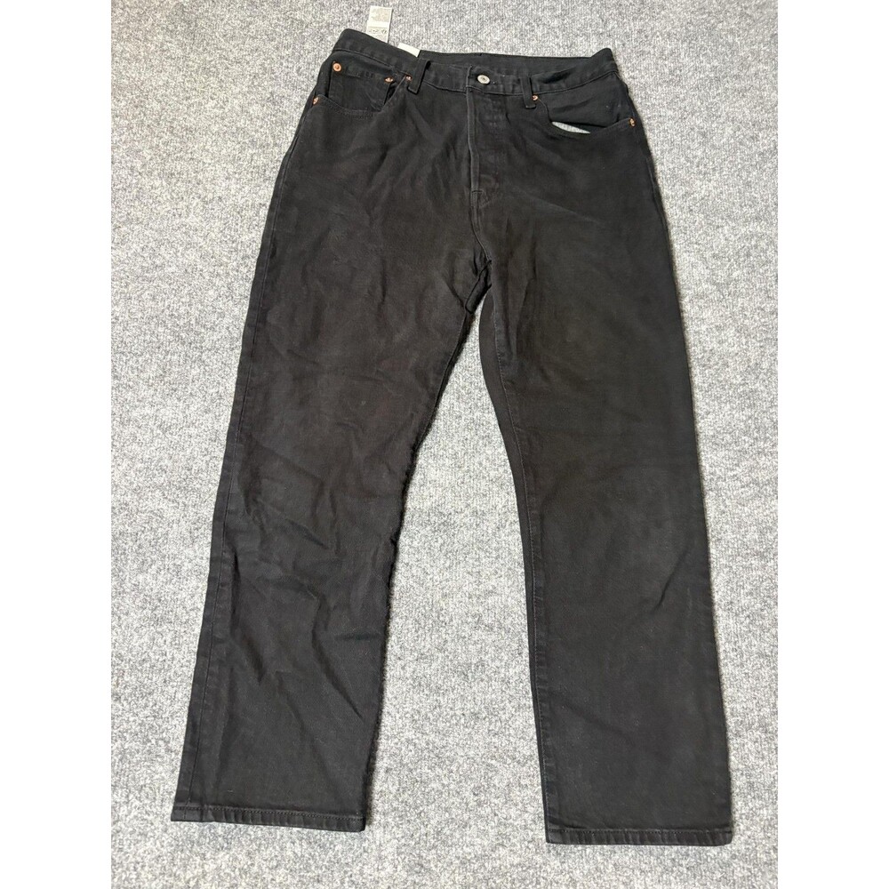 Levi's 501 Jeans Mens 29x26 Black Straight Regular Fit Dark Wash Denim